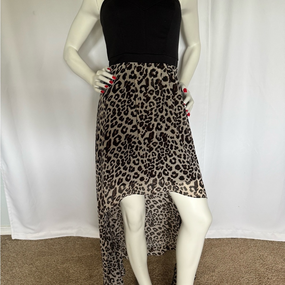 Leopard Print strapless dress
